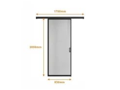 Vente-unique Schuifdeur-[Old Version]Schuifdeur Linci - H205Cm X L83Cm - Gehard Glas