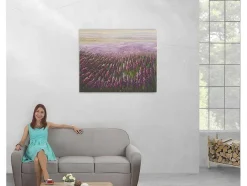 Vente-unique Schilderij-Olieverfschilderij Bloemenveld Handgeschilderd