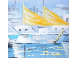 Vente-unique Schilderij-Olieverfschilderij Boten Handgeschilderd