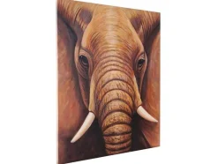 Vente-unique Schilderij-Olieverfschilderij Close-Up Olifant Handgeschilderd