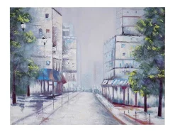 Vente-unique Schilderij-Olieverfschilderij Dorp Handgeschilderd