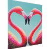 Vente-unique Schilderij-Olieverfschilderij Flamingo Handgeschilderd