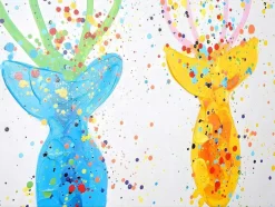 Vente-unique Schilderij-Olieverfschilderij Hert Ii Handgeschilderd