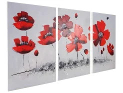 Vente-unique Schilderij-Olieverfschilderij Klaproos Handgeschilderd