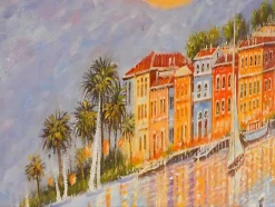 Vente-unique Schilderij-Olieverfschilderij Kust Met De Hand Geschilderd