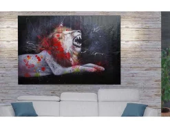 Vente-unique Schilderij-Olieverfschilderij Leeuw Mcw-H25, 120X180Cm
