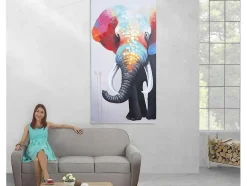 Vente-unique Schilderij-Olieverfschilderij Olifant Ii Handgeschilderd