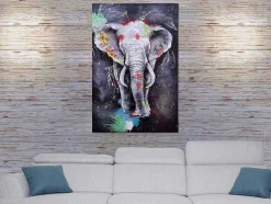 Vente-unique Schilderij-Olieverfschilderij Olifant Mcw-H25 Handgeschilderd, 180X120Cm