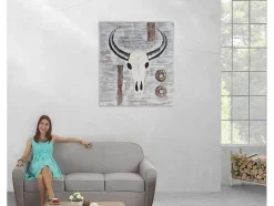 Vente-unique Schilderij-Olieverfschilderij Stier Handgeschilderd
