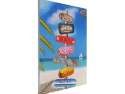 Vente-unique Schilderij-Olieverfschilderij Straatnaambord Handgeschilderd