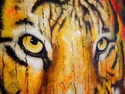 Vente-unique Schilderij-Olieverfschilderij Tijger Handgeschilderd