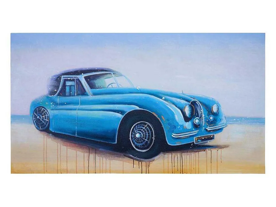 Vente-unique Schilderij-Olieverfschilderij Vintage Auto Handgeschilderd