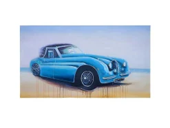 Vente-unique Schilderij-Olieverfschilderij Vintage Auto Handgeschilderd