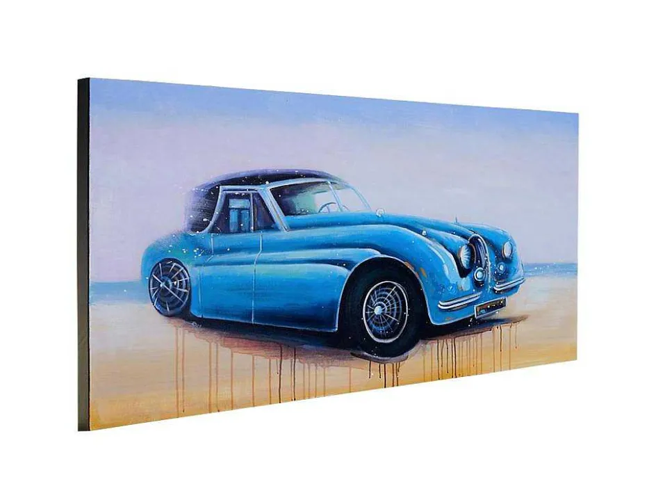 Vente-unique Schilderij-Olieverfschilderij Vintage Auto Handgeschilderd