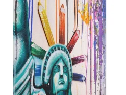 Vente-unique Schilderij-Olieverfschilderij Vrijheidsbeeld Handgeschilderd