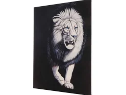 Vente-unique Schilderij-Olieverfschilderij Witte Leeuw Handgeschilderd