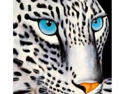 Vente-unique Schilderij-Olieverfschilderij Witte Luipaard Handgeschilderd