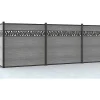 EXPERTLAND Afscherming En Omheining-Omheining H181 Cm - Set Van 7 Latten In Composiet Met Decoratie + 1 Lichtgrijze Paal - Enola