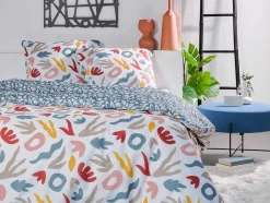 OZAIA Beddengoed-Omkeerbaar Dekbedovertrek Van Katoen 57 Draden /Cm - Dekbedhoes 240 X 260 Cm + 2 Kussenslopen 63 X 63 Cm - Meerdere Kleuren - Sonira