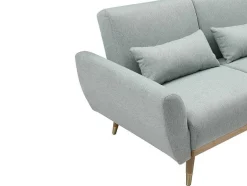 Vente-unique Scandinavisch-Omkeerbare Hoekslaapbank Van Grijsgroene Stof Andino