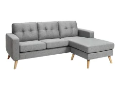 Vente-unique Scandinavisch-Omkeerbare Hoekzitbank Van Stof Bartolome - Gechineerd Grijs