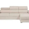 Vente-unique Speciale Modellen Zitbanken & Fauteuils-Omkeerbare, Snel Om Te Bouwen Slaapbank Met Hoek In Beige Stof - Bed Van 140 Cm - Matras 14 Cm - Vizir