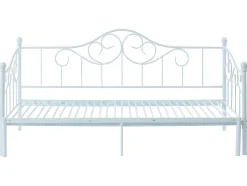 Vente-unique Bed Met Slaaplade-Onderuitschuifbed Sebille - Metaal - 90 X 200 Cm - Wit