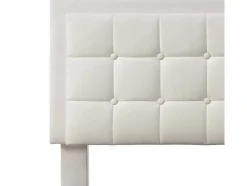 Vente-unique Aanbiedingen: Slaapkamer & Kantoor-Opbergbed 180 X 200 Cm - Pu Leer - Led'S - Lattenbodem - Wit
