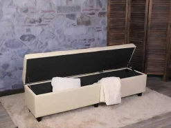 Vente-unique Kleine Opberger En Slaapkameraccessoire-Opbergkist Arezzo Xxl, Creme