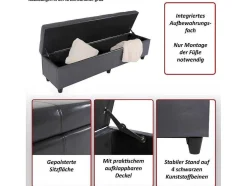 Vente-unique Kleine Opberger En Slaapkameraccessoire-Opbergkist Arezzo Xxl, Wit
