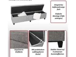Vente-unique Kleine Opberger En Slaapkameraccessoire-Opbergkist Kriens Xxl, Donkergrijs
