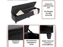Vente-unique Kleine Opberger En Slaapkameraccessoire-Opbergkist Kriens Xxl, Zwart