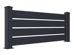 EXPERTLAND Afscherming En Omheining-Opengewerkt Hek H80,3 X L188,6 Cm In Donkergrijs Aluminium - Primo