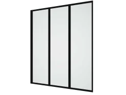Shower & Design Badscherm-Opklapbaar Badscherm Van Matzwart Metaal - 120 X 140 Cm - District