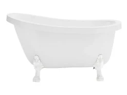 Shower & Design Vrijstaand Bad Op Pootjes-Ovaal Eilandbad - Retro Stijl - 171 L - 145 X 74 X 77 Cm - Witte Leeuwenpoten - Nisos