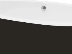 Shower & Design Vrijstaand Bad-Ovaal Vrijstaand Bad - 251 L - 185 X 90 X 58 Cm - Zwart - Acryl - Marmati