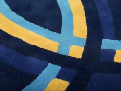 OZAIA Woonkamertapijt-Ovale Wollen Tapijt Komiza - Handgetuft - 150 X 230 Cm - Marineblauw