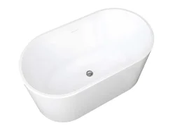 Shower & Design Vrijstaand Bad-Ovalen Losstaand Bad - 180 L - 130 X 71 X 58 Cm - Wit - Acryl - Apogon