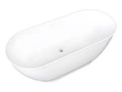 Shower & Design Vrijstaand Bad-Ovalen Vrijstaand Bad - 240 L - 170 X 75 X 60 Cm - Wit - Acryl - Mobula