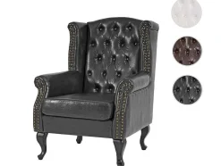 Vente-unique Fauteuil Met Holle Rugleuning-Oxford Fauteuil, Zwart Zonder Voetenbank