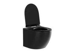 Vente-unique Hangend Toilet-Pakket Zwevend Toilet Mat Zwart Met Frame En Drukplaat - Javoine