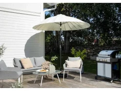 Vente-unique Parasol-Palmetto Parasol Met Kantelfunctie Wit.
