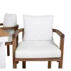 Vente-unique Loungeset-Panama Tuinmeubelset Tafel 90X152/210Cm En 4 Stoel Erica Naturel, Wit.