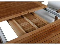 Vente-unique Loungeset-Panama Tuinmeubelset Tafel 90X152/210Cm En 4 Stoel Erica Naturel, Wit.