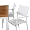 Vente-unique Tuinset-Panama Tuinmeubelset Tafel 90X152/210Cm En 4 Stoel Santorini Wit, Naturel.