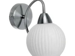 EPIKASA Wandlamp-Pavia Wandlamp, Satijn, Wit, 19,5X13,5X21,5 Cm,