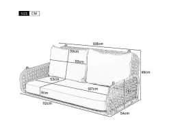ModernLuxe Hangstoel-Pe Rotan Hangstoel - Tuinschommel - 2 Plaatsen - Met Kussens - Beige