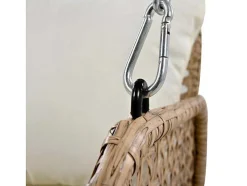 ModernLuxe Hangstoel-Pe Rotan Hangstoel - Tuinschommel - 2 Plaatsen - Met Kussens - Beige
