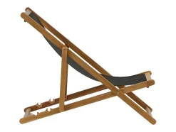 Venture Home Ligstoel-Peachy Tuinligstoel, Opvouwbare Strandstoel Grijs.