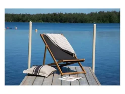 Venture Home Ligstoel-Peachy Tuinligstoel, Opvouwbare Strandstoel Grijs.
